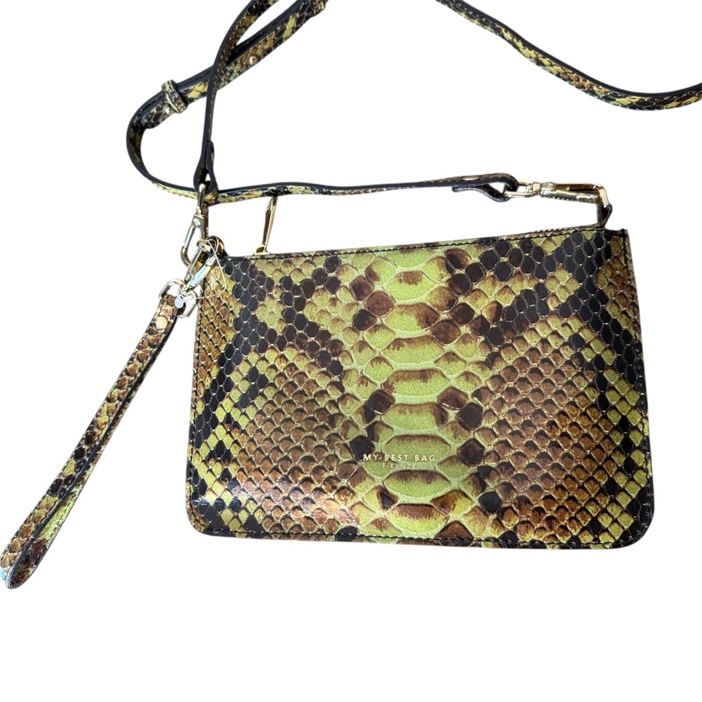 FIRENZE MY BEST BAG New Buttery Soft Leather Snakeskin Clutch Crossbody Bag